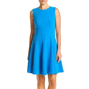 Blue Tommy Hilfiger Scuba Fit And Flare Dress Size 10